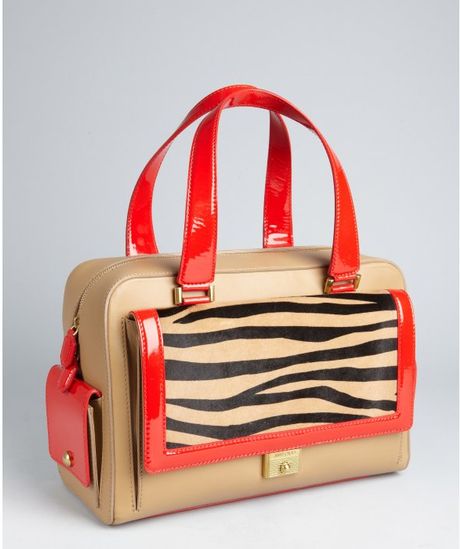 Jimmy Choo Tan Leather and Calf Hair Catherine Satchel in Animal (tan) - Lyst
