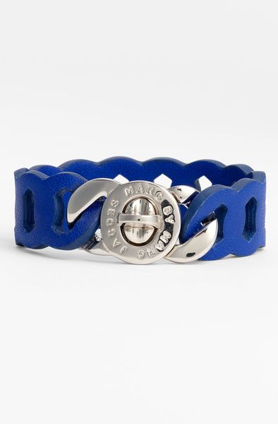 Marc By Marc Jacobs Katie Leather Bracelet in Blue (meteorite blue/ silver) - Lyst
