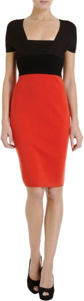 Narciso Rodriguez Colorblock Knit Dress in Red - Lyst