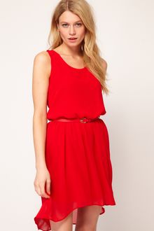 Oasis Cut Out Dip Hem Belted Tunic - Lyst