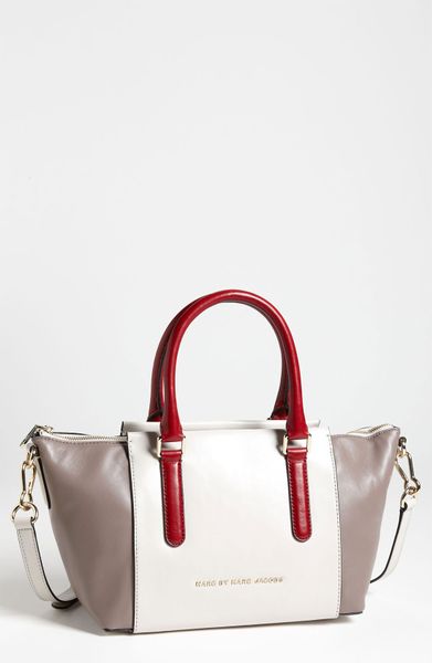 Marc By Marc Jacobs Medium Leather Satchel in Beige (bone multi) - Lyst