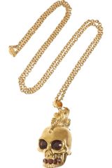 Alexander McQueen Swarovski Crystal Mohawk Skull Necklace