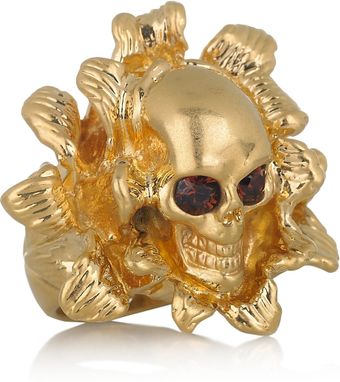 Alexander McQueen Swarovski Crystal Skull Ring - Lyst