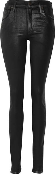 Citizens Of Humanity Rocket Waxed Highrise Skinny Jeans in Black - Lyst