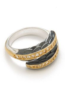 Elizabeth And James White Sapphire Feather Ring - Lyst