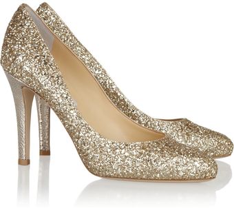 Jimmy Choo Vikki Glittered Leather Pumps - Lyst