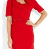Oscar De La Renta Ruffled WoolCrepe Dress in Red - Lyst