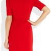 Oscar De La Renta Ruffled WoolCrepe Dress in Red - Lyst