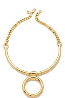 Tory Burch Circle Pendant Necklace - Lyst