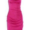 Catherine Malandrino Draped Silk Blend Dress in Pink (fuchsia) - Lyst