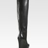 Christian Louboutin Leather Overtheknee Wedge Boots in Black - Lyst