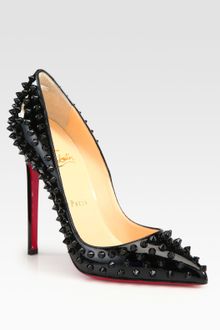 Christian Louboutin Studded Patent Leather Pumps - Lyst
