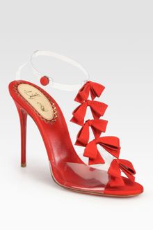 Christian Louboutin Translucent Bow Bow Grosgrain Ribbon Sandals - Lyst