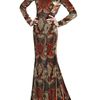 Etro Printed Viscose Silk Velvet Long Dress in Multicolor (multi) - Lyst