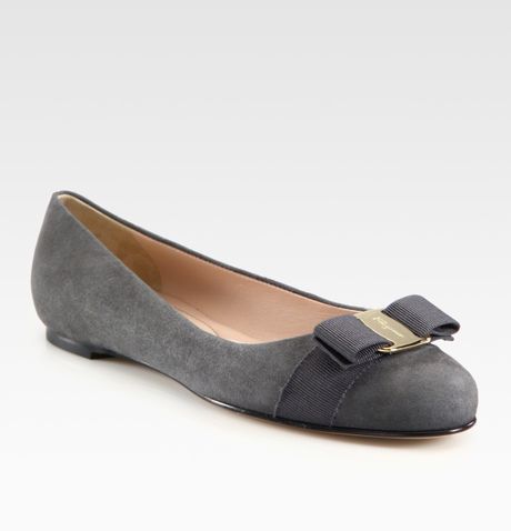suede ballet flats with bow