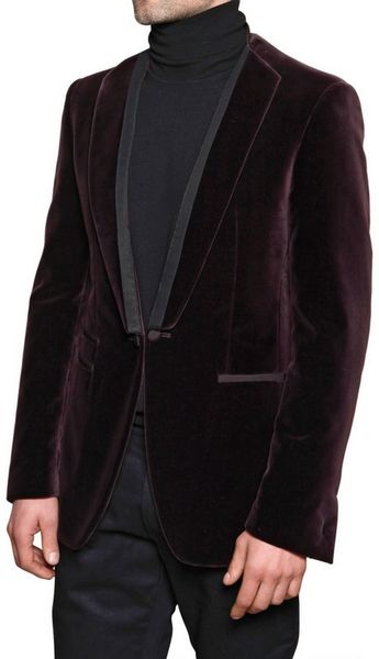 Ferragamo Velvet Tuxedo Jacket In Purple For Men Aubergine Lyst