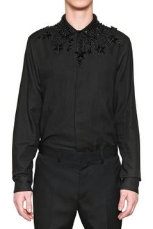 Givenchy Shiny Beads Star Slim Fit Poplin Shirt - Lyst