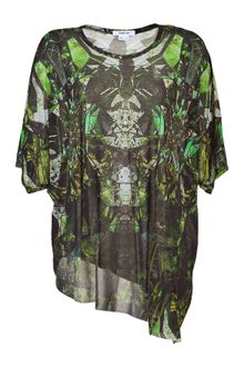 Helmut Lang Lizard Green Oversized Top - Lyst