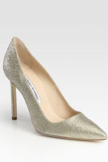 Manolo Blahnik Bb Glittercoated Pumps - Lyst