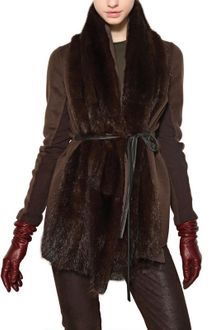 Maurizio Pecoraro Musquash Fur Double Wool Cloth Coat - Lyst