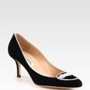 Oscar De La Renta Draper Suede Bow Pumps in Black - Lyst
