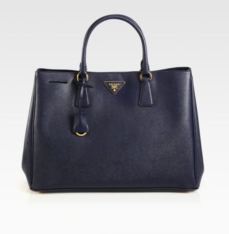 Prada Saffiano Lux Tote Bag in Blue (navy) - Lyst