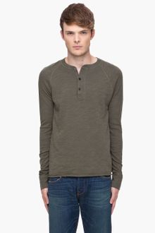 Rag & Bone Olive Raglan Henley - Lyst