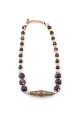 Vanessa Mooney Beaded Ball Necklace Black