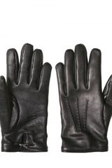 Yves Saint Laurent Shiny Y Logo Plaque Soft Nappa Gloves