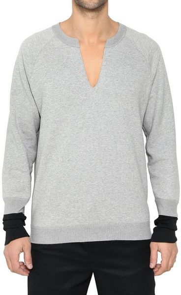 Alexander Mcqueen Contrasting Cuffs Fleece Sweatshirt in Gray for Men (grey) - Lyst