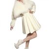Alexander Mcqueen Shearling and Floral Appliqué Brocade Coat in White - Lyst
