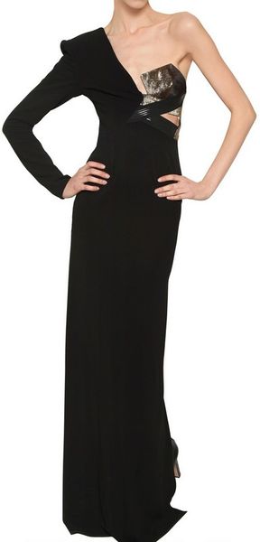 Anthony Vaccarello Lurex On Viscose Jersey Long Dress - Lyst