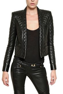 Balmain Quilted Nappa Leather Jacket - Lyst