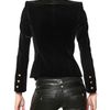 Balmain Silk Satin Lapel Cotton Velvet Jacket in Black - Lyst