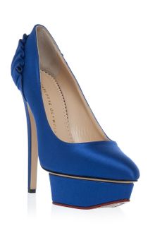 Charlotte Olympia Paloma Satin Platform Heels - Lyst