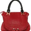 Chloé Grained Leather Marcie with Fringing in Red - Lyst