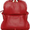 Chloé Grained Leather Marcie with Fringing in Red - Lyst