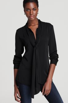 Diane Von Furstenberg  New Edde Long Sleeve Tie Blouse - Lyst