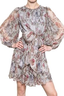 Dolce & Gabbana Printed Silk Crepon Dress - Lyst