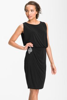 Eliza J Draped Blouson Jersey Dress - Lyst