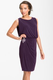 Eliza J Draped Blouson Jersey Dress - Lyst