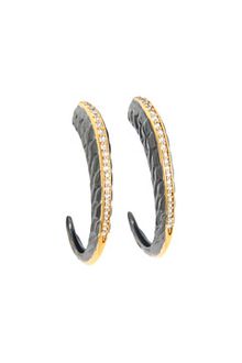 Elizabeth And James Feather Small Hoop Earring with Sapphire - Lyst