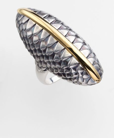 Elizabeth And James Audubon Feather Statement Ring in Gold (silver/ gold) - Lyst