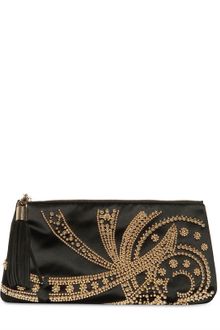 Emilio Pucci Evening Studded Satin Clutch - Lyst
