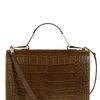 Emilio Pucci Suede Croco Printed Leather Top Handle in Brown (green) - Lyst