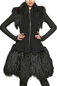 Gareth Pugh Mongolian Fur and Double Wool Coat - Lyst