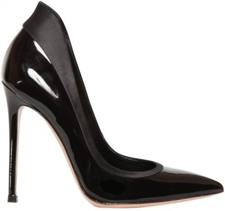 Gianvito Rossi 110mm Metallic Calfskin and Satin Pumps in Black - Lyst