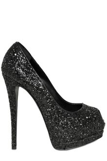 Giuseppe Zanotti 140mm Glitter Open Toe Pumps - Lyst