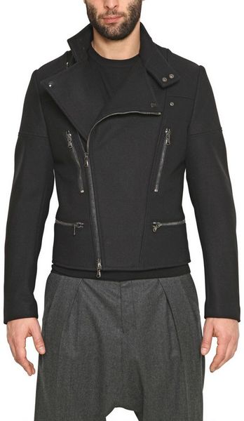 Givenchy Wool Felt Biker Jacket in Blue for Men (navy) - Lyst