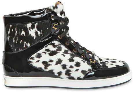 Jimmy Choo Tokyo Patent Ponyskin Sneakers in Black - Lyst